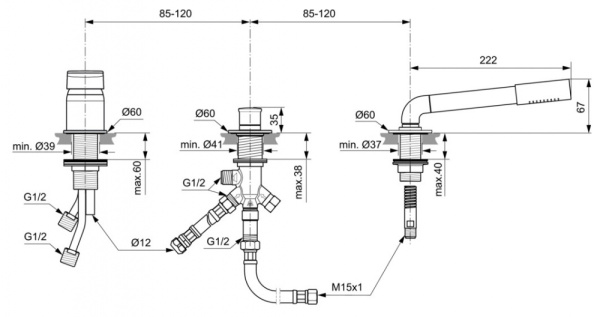 Смеситель на ванну Ideal Standard Tonic II A6349AA
