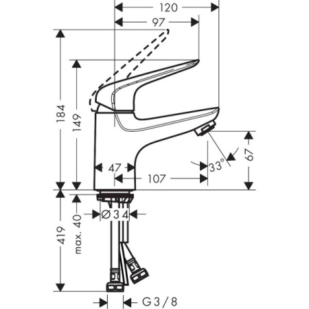 Смеситель для раковины hansgrohe Novus 71022000