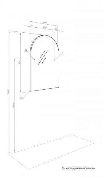 Зеркало Aquaton Санта-Барбара 60, 1A286602CB010