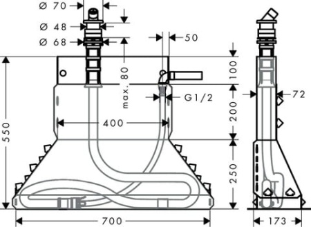 Скрытая часть смесителя для ванны Hansgrohe 28380000