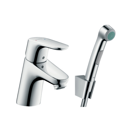 Смеситель для раковины с гигиеническим душем, без донного клапана Hansgrohe Focus E2 31926000 хром