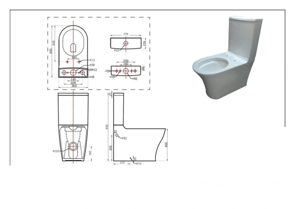 Чаша унитаза Bravat Pura CX21214UW-P-RUS