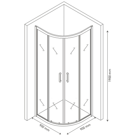 Душевой уголок Berges Wasserhaus Solo R (90х90) 061108