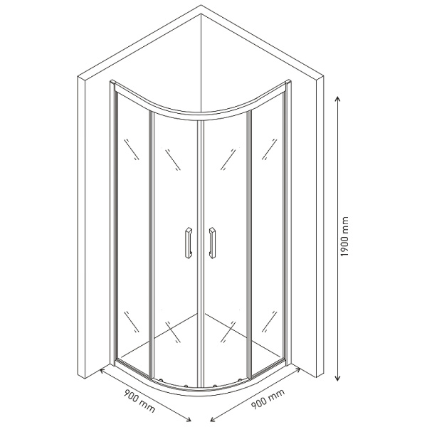 Душевой уголок Berges Wasserhaus Solo R (90х90) 061108
