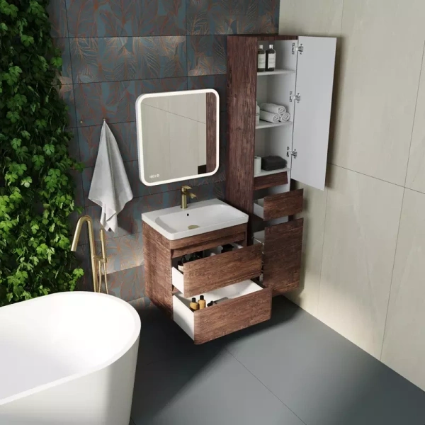 Пенал напольный с бельевой карзиной Style Line Атлантика 35 СС-00002222 левая