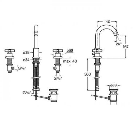 Смеситель для раковины Roca Loft 5A4443C00