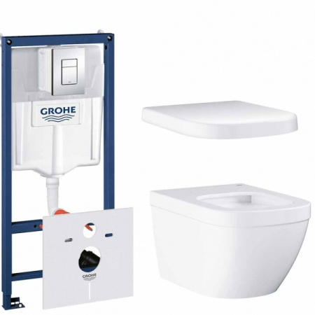Комплект инсталляция + унитаз Grohe Euro Ceramic  39186 001 (39186001) микролифт