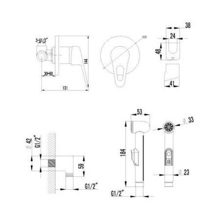 Смеситель гигиенический душ Lemark Luna (LM4119C)