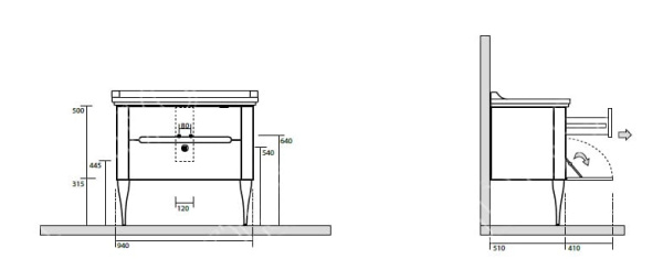 Тумба под раковину Kerasan Waldorf 919230bi mat