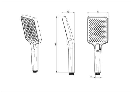 Лейка для душа WONZON & WOGHAND, темный графит WW-88SC08-BGM