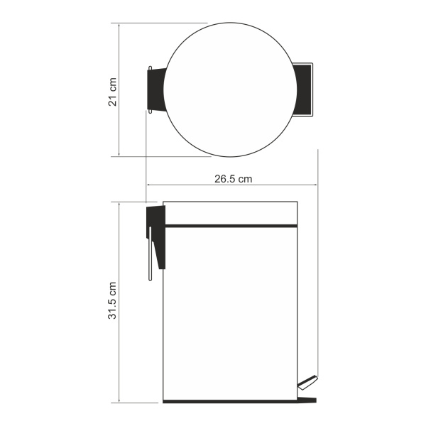 Мусорное ведро 5л WasserKRAFT K-655