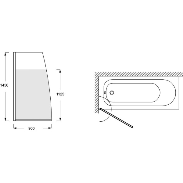 Шторка на ванну Jacob Delafon Serenity E4933-BL
