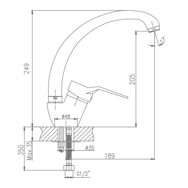 Смеситель для кухни Haiba HB4163