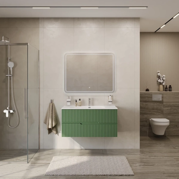 Тумба под раковину Cezares DUET-N-1000-2C-SO-PS-P Фисташковый софт