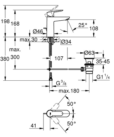 Смеситель для раковины Grohe BauEdge 23758 000 (23758000) хром