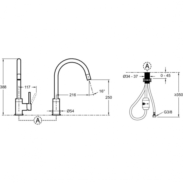 Смеситель для кухни Jacob Delafon Edouard E23308-CP