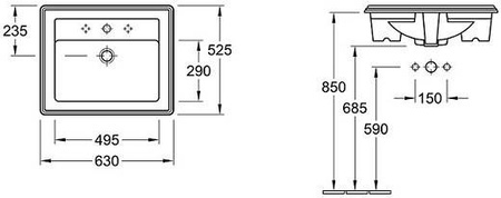 Раковина встраиваемая Villeroy & Boch Hommage 7102A1R1