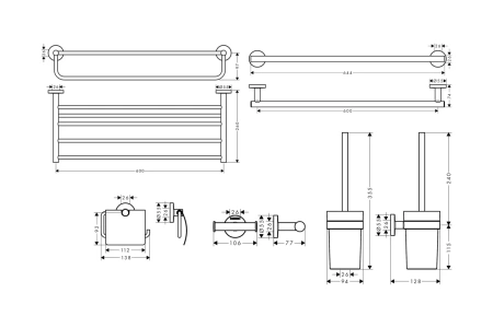 Набор аксессуаров для ванной комнаты Hansgrohe Logis Set Universal 41728000 хром