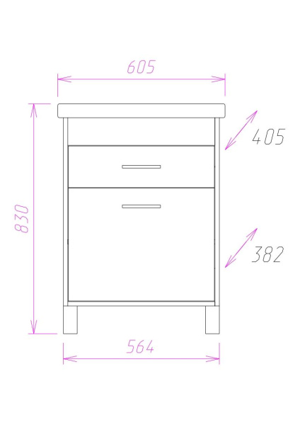 Тумба под раковину напольная Onika Натали 60 106001