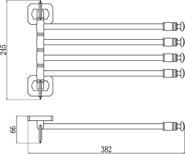 Держатель для полотенец поворотный 4-ой Savol 64 S-006404