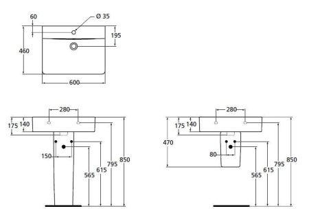 Раковина подвесная Ideal Standard Connect (60x46) E794501