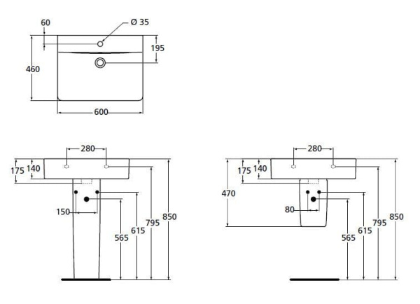 Раковина подвесная Ideal Standard Connect (60x46) E794501