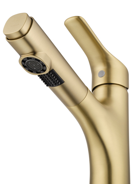 Смеситель для раковины с выдвижным изливом WONZON & WOGHAND, брашированное золото WW-AE4151-BG