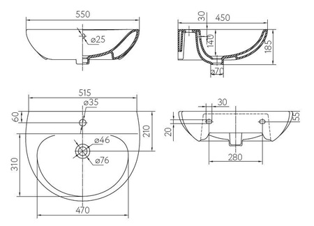 Раковина Kolo Freja 55 L71155000