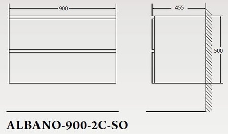 База под раковину подвесная BelBagno ALBANO-900-2C-SO-RR Rovere Rustico