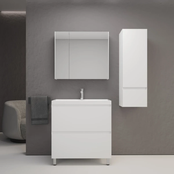 Тумба напольная без раковины 80 см Style Line Манхэттен ЛС-00002371 белый матовый