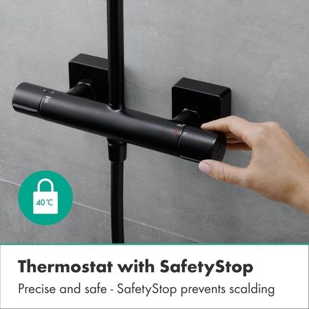 Душевая система Hansgrohe Vernis Shape Showerpipe 230 26286670, черный матовый