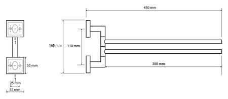 Двойной держатель полотенцa Bemeta BETA 132204102