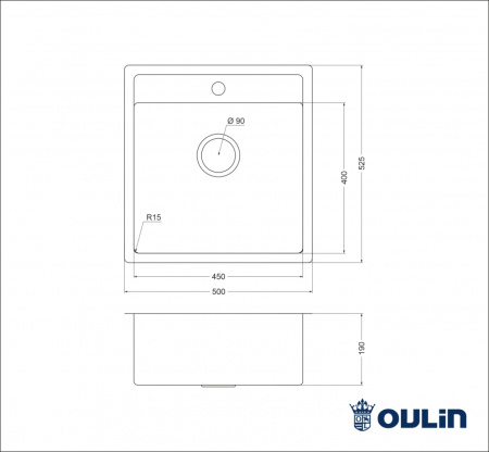 Кухонная мойка (50х52,5) Oulin OL-FUR114