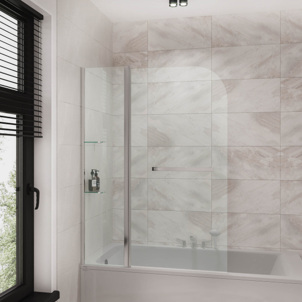 Душевая шторка на ванну (110х150) Grossman GR-101/1 хром, распашная