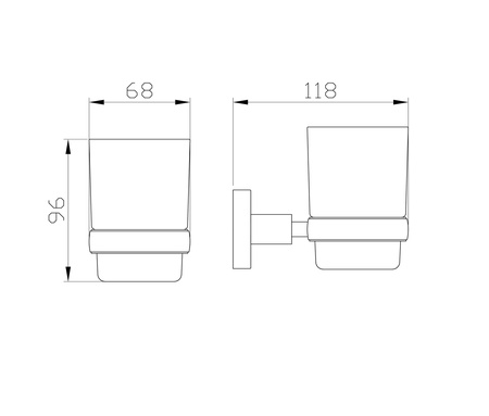 Стакан для зубных щеток с держателем WONZON & WOGHAND EASY, хром WW-8121