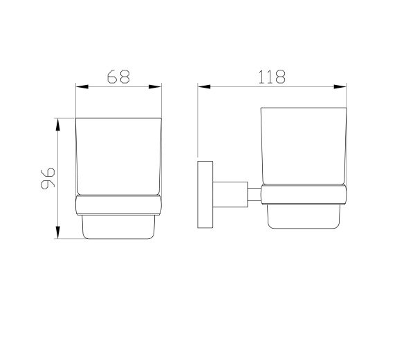 Стакан для зубных щеток с держателем WONZON & WOGHAND EASY, хром WW-8121