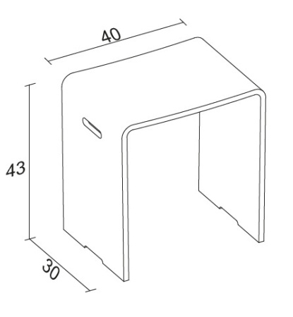 Стул для ванной Riho Solid Surface (43x40x29cm)  207010