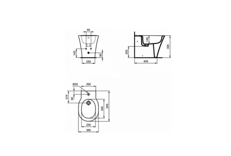 Напольное биде Ideal Standard Connect Air E233401