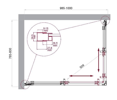 Душевой уголок BelBagno Luce LUCE-AH-2-100/80-C-Cr