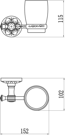 Стакан керамический с настенным держателем Savol 58b S-005858B