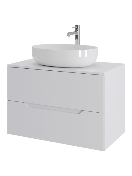 Тумба с раковиной подвесная 80 см, Orange Line Li-80TuwMDF+B05-520W белый