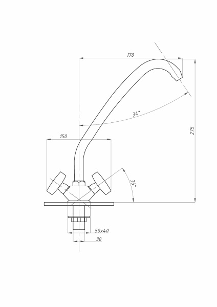 Смеситель для кухни ПСМ-Профсан СТАНДАРТ-Б PSM-117-80