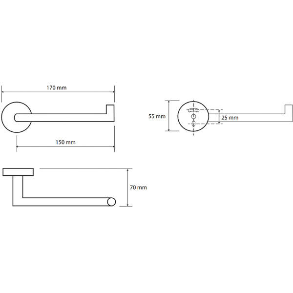 Держатель туалетной бумаги без крышки, пpaвый Bemeta Brilo 161212030