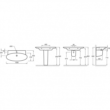 Раковина подвесная Jacob Delafon Presquile E4436-00