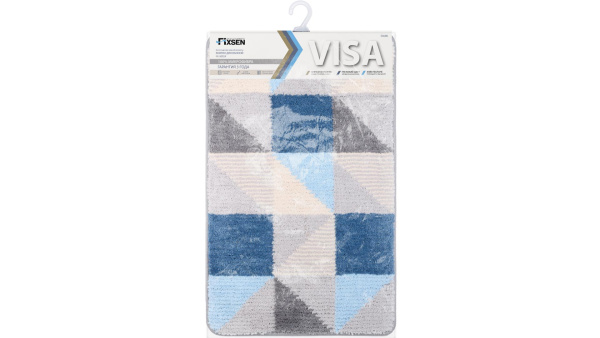 Коврик для ванной Fixsen Visa 1-ый серо-голубой, 50х80см FX-5005X