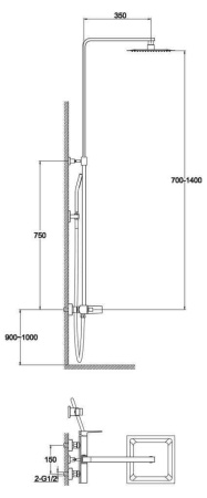 Душевая система BelBagno ARLIE ARL-DOCM-CRM