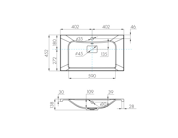 Раковина Aquaton Брук 80 1A71453KBC010