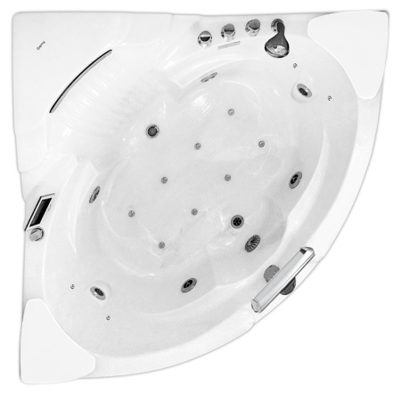 Акриловая ванна (152х152) Gemy G9082 O с гидромассажем, универсальная