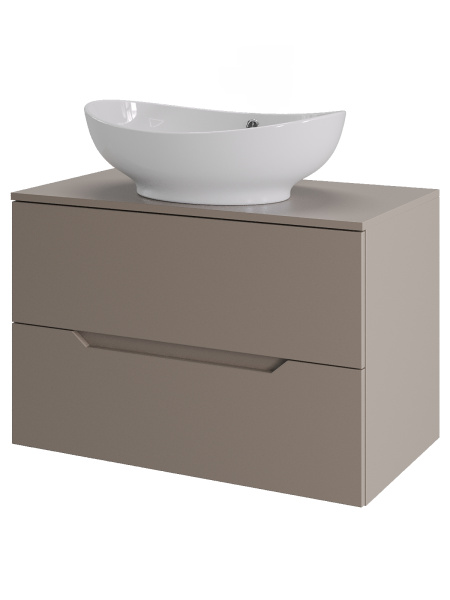 Тумба с раковиной подвесная 70 см, Orange Line Li-70TuLMDF+B08-585w латте/белый