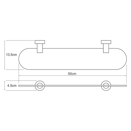 Полка стеклянная WasserKRAFT Donau K-9424